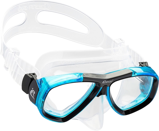 CRESSI FOCUS MASK SIL CLEARL/FRAME AQUAMARINE